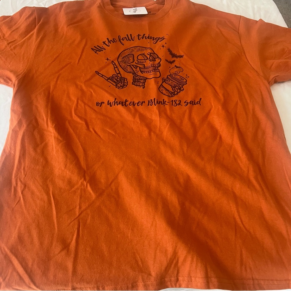 NWT Bushel & A Peck Blink-182 Halloween Graphic T-Shirt Orange XL‎ Unisex USA